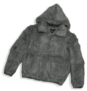 Winter Fur Grey  Genuine Full Skin Rabbit Jacket With Detachable Hood M05R02GY.