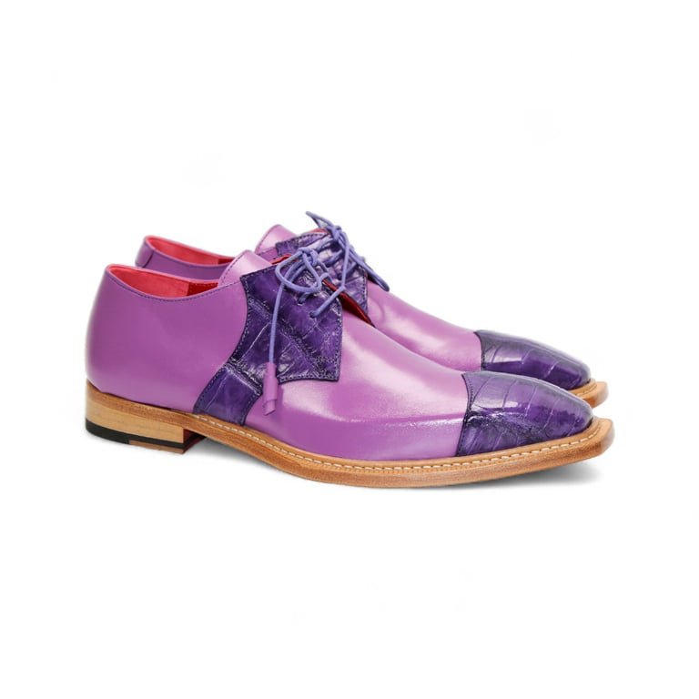 fitted lace wedding dress Lethato Medallion Toe Oxford- Purple