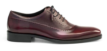 Mezlan Postdam 16409 Burgundy Deerskin and Calfskin Oxford Shoes.