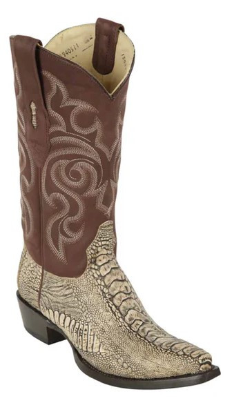 Los Altos Bustic Oryx Genuine Ostrich Leg Snip Toe Cowboy Boots 940511