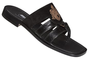 Mauri  "1785" Black Genuine Lizard / Suede Sandals