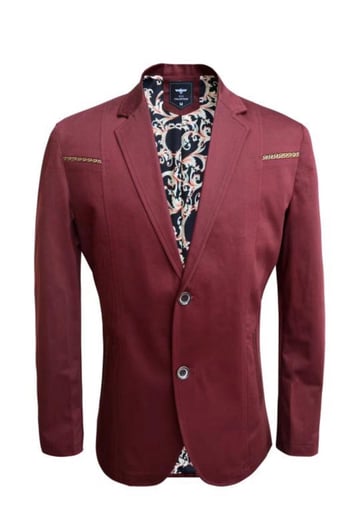 V.I.P. Burgundy Egyptian Cotton Dress Casual Slim Fit Blazer VB1901