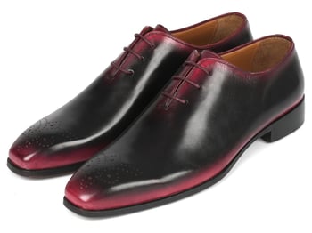 Paul Parkman Black / Red Genuine Leather Men's Oxford Dress Shoes KR254-01-83