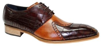 Duca Di Matiste "Torre" Cognac/Brown Genuine Italian Calf Leather Lace-Up Dress Shoes.