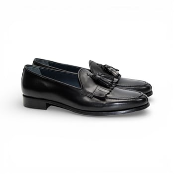 Duca Di Matiste Adam Leather Tassel Loafer Black Made in Italy