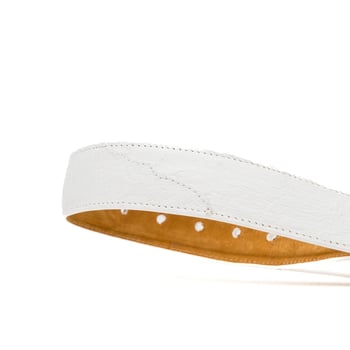 Marco Di Milano Alessio Belt White Genuine Ostrich Exotic Belt