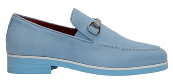 Emilio Franco Nino II Light Blue Italian Suede Bracelet Loafers