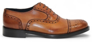 Firmani Paul Cognac Genuine Leather Oxford Dress Shoes Made in Italy