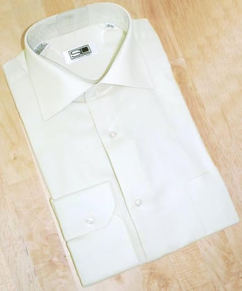 Steven Land  Cream Woven Convertible Cuffs 100% Cotton Dress Shirt DS001