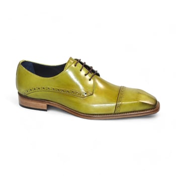 Duca Di Matiste "Lombardi" Olive Genuine Italian Calf Leather Lace-Up Dress Shoes.