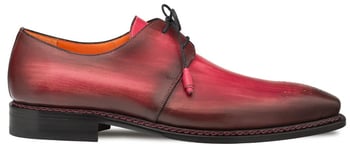 Mezlan Principe 20842 Burgundy-Rust Genuine Calfskin Derby Shoes