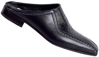 Mauri 4369 Navy Blue Genuine Ostrich Leg / Calf Half Shoes