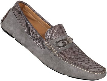 Mauri  "9176" Light Grey Genuine Python / Suede Shoes