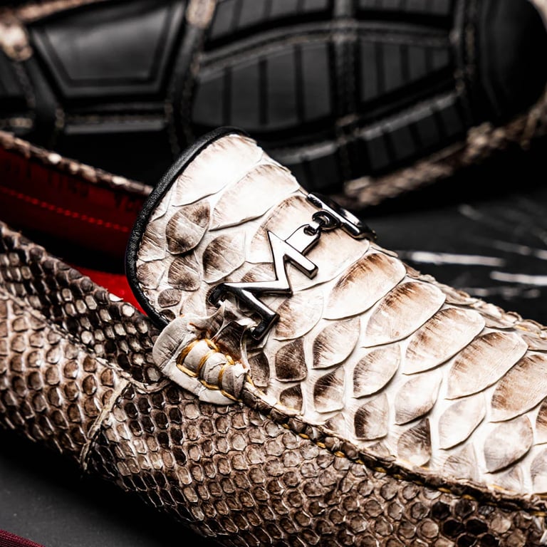 Marco Di Milano Capri Natural Genuine Python Penny Loafer