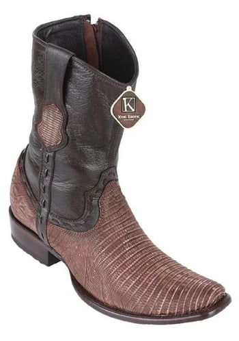 King Exotic Saded Brown Genuine Teju Boots   Dubai Square Toe Cowboy Boots 479B0735