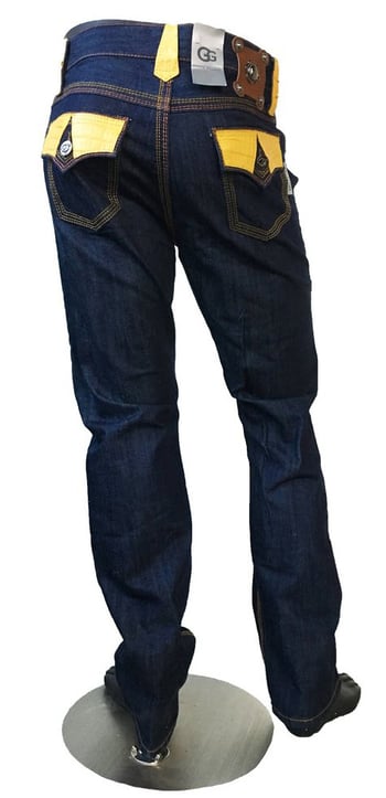 G-Gator Yellow Genuine Hornback Alligator Jeans 628.