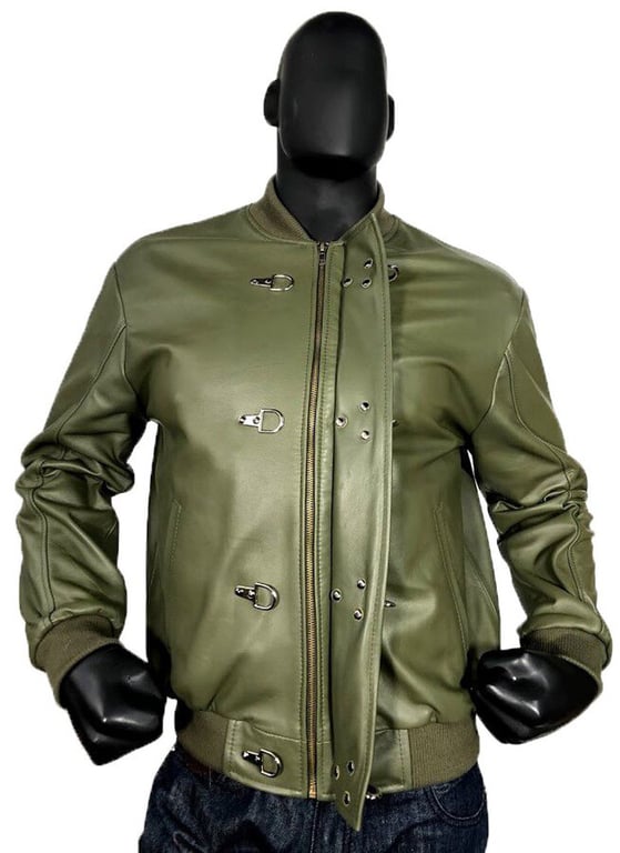 Online Brand New Leather Bomber Smoky Olive