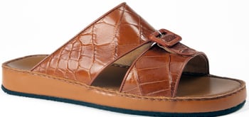 Mauri "1768/3" Cognac Genuine Alligator Matt Platform Sandals.