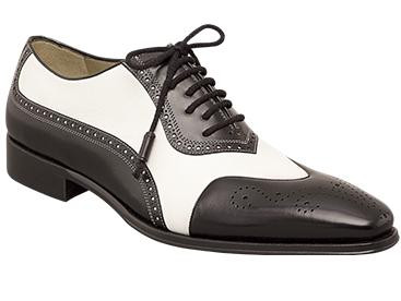 Mezlan Black and White Men\'s Dress Shoes NEW- Mezlan Leather Brogue Wingtip Oxford Dress Shoes, Black  main image 3