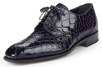 Mauri "Barocco" 4613 Black / New Grape Genuine Alligator Dress Shoes