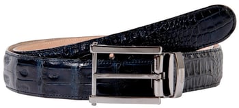 Mauri "IC003" Wonder Blue Genuine Hornback Crocodile Belt