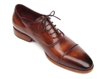 Paul Parkman Brown Genuine Leather  Hand Painted Oxford Dress Shoes 077-BRW