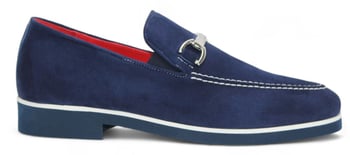 Emilio Franco Nino II Navy Italian Suede Bracelet Loafers for Men