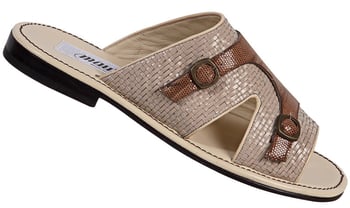 Mauri 1578 Beige Genuine Snake Skin / Wooven Leather Sandals