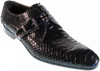 Mauri  "2103" Black All-Over Genuine Python Shoes