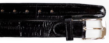 Belvedere 2002 Black All-Over Genuine Eel Belt.
