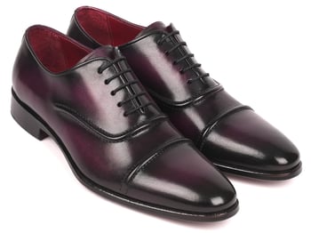 Paul Parkman Purple Genuine Leather Men's Cap-Toe Oxford Dress Shoes 077-PRP