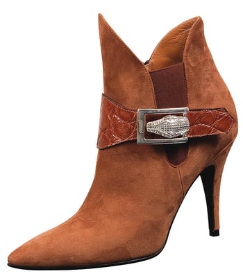 Mauri Ladies "Candy" 7564 Cognac Genuine Alligator / Suede Dress Boots