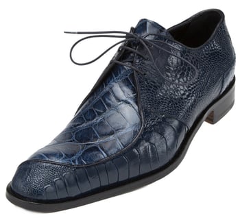 Mauri "Mentore" 4574 Caribbean Blue Genuine Alligator / Wonder Blue Ostrich Leg Shoes