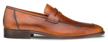 Mezlan E20243 Cognac Calfskin Penny Loafer for Men Handmade in Spain.