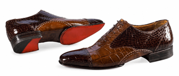 Mauri 2604 Sport Rust/Camel Alligator Lace‑Up Shoes with Hand‑Stitched Leather Sole