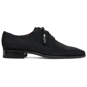 Marco Di Milano Rimini Black Genuine Stingray Exotic Lace-Up Dress Shoes