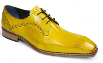 Duca Di Matiste "Spada" Yellow Genuine Italian Calf Leather Lace-Up Dress Shoes.