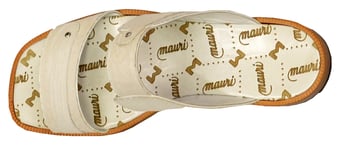 Mauri "1537" Solid White Genuine Python / Lizard Slide Sandals