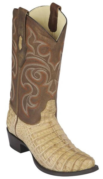 Los Altos Greasy Oryx Genuine Caiman Belly Snip Toe Cowboy Boots 94G8251