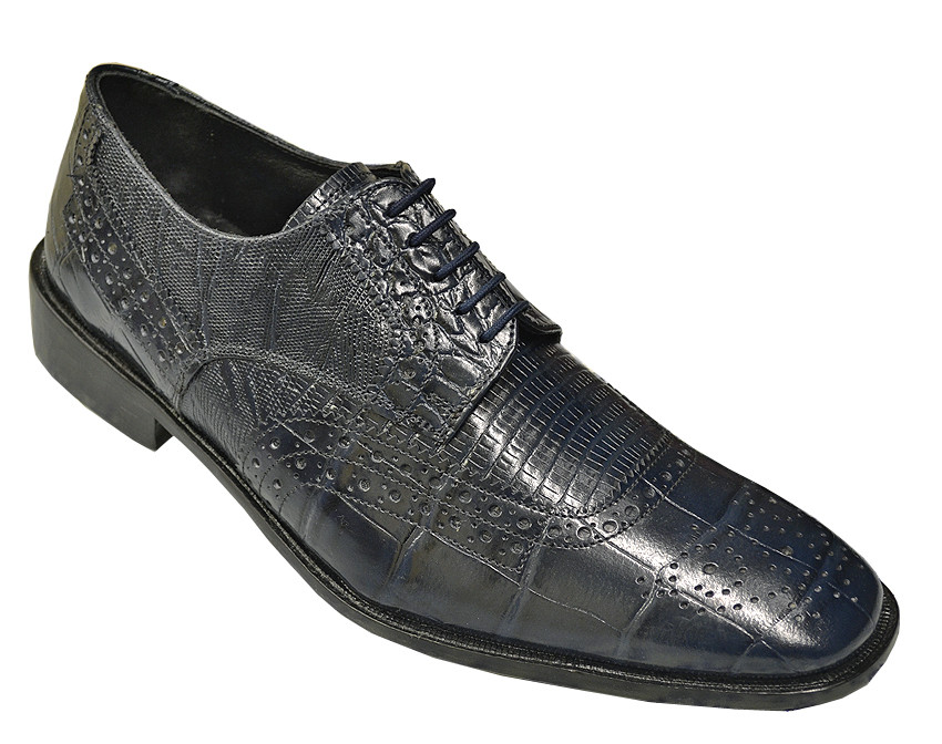 Giorgio Brutini Blue Crocodile Pattern Oxfords Giorgio Brutini Aqua Blue Alligator Print Shoes #157673 main image 2