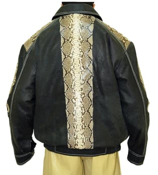 G-Gator Genuine Python Snake Skin / Leather Jacket 2100