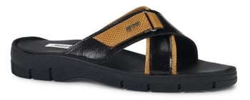 Mauri Sesia 5063 Men's Black / Light Orange Genuine Karung Slide-In Sandals