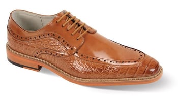 Giovanni Terence Tan Calfskin Derby Shoes for Men — Calfskin Lining & Hand-stitched Sole