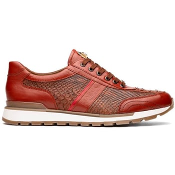 Marco Di Milano ''Brescia'' Antique Cognac Genuine Python and Calfskin Fashion Sneakers