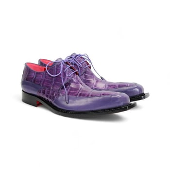 Fennix Italy Frank Purple Genuine Alligator & Italian Calfskin Derby Shoes