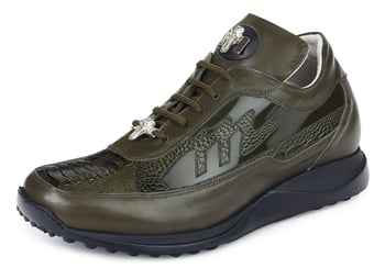 Mauri "Eclisse" 8555 Olive Genuine Nappa / Ostrich Leg / Patent Leather Casual Shoes