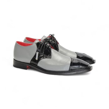 Fennix Italy Landon 2 Black/Grey Genuine Alligator Leather Derby Shoes