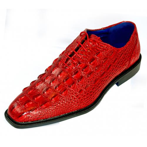 Roberto Chillini Red Faux Alligator Leather Shoes 6387 Upscale Mensw
