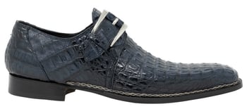 Mauri "Opulent" 1172 Blue Genuine All Over Hornback Crocodile Monk Strap Loafer Shoes.