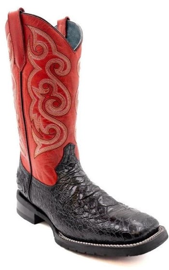 Ferrini "Kai" Black Sea Turtle Print Leather Square Toe Cowboy Boots 42593-04